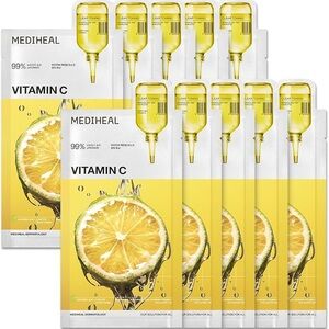Mediheal Vitamin C Essential Brightening Mask Mask Clear Toning 1 Box: 10 Sheets